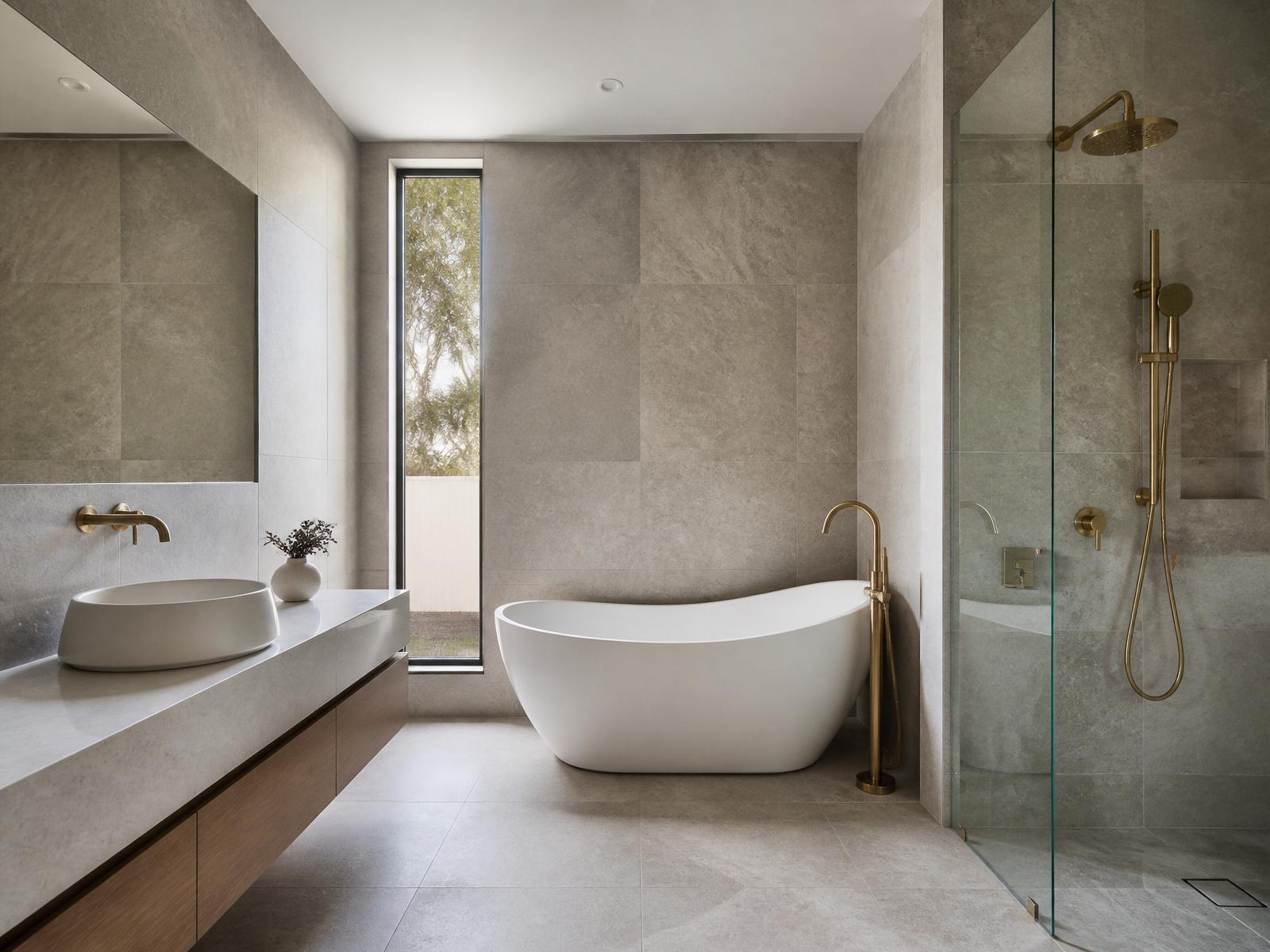 Contemporary main bathroom — completed bathroom in Greenvale